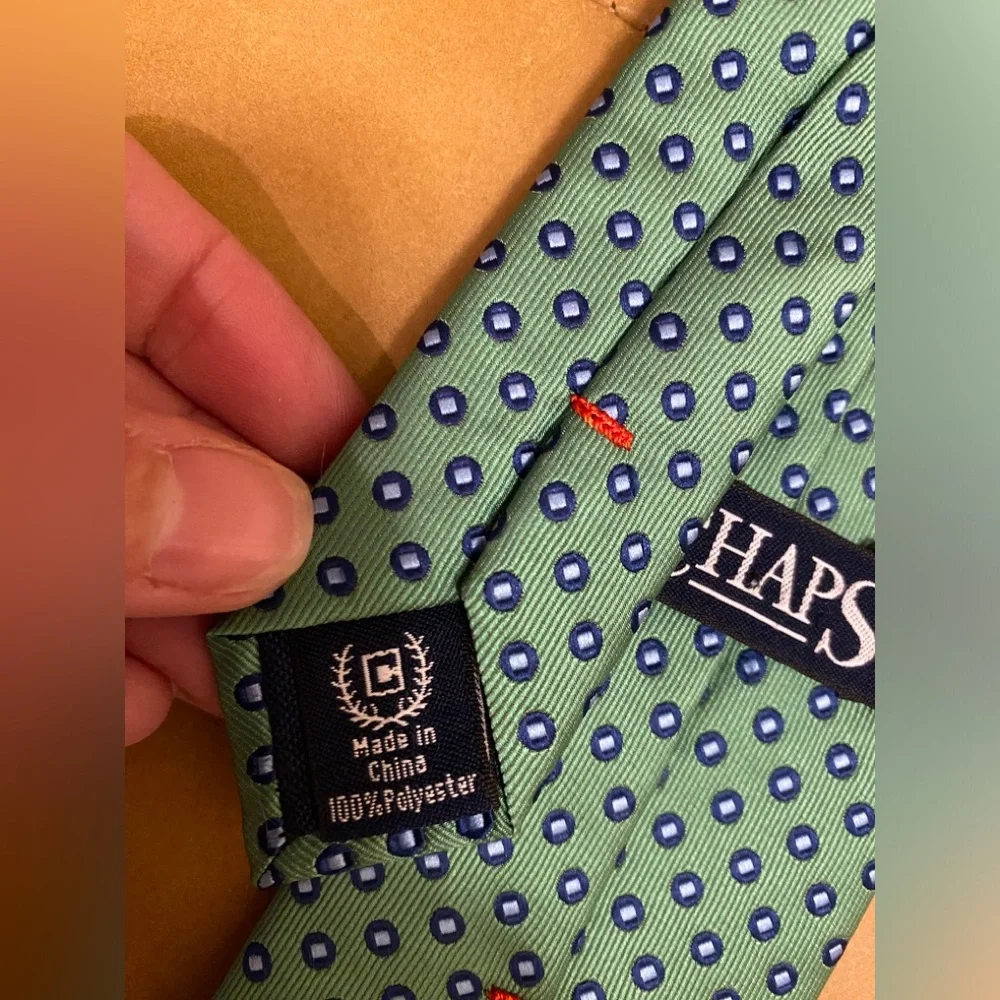 Chaps Patterned Kids Green Clip On Tie